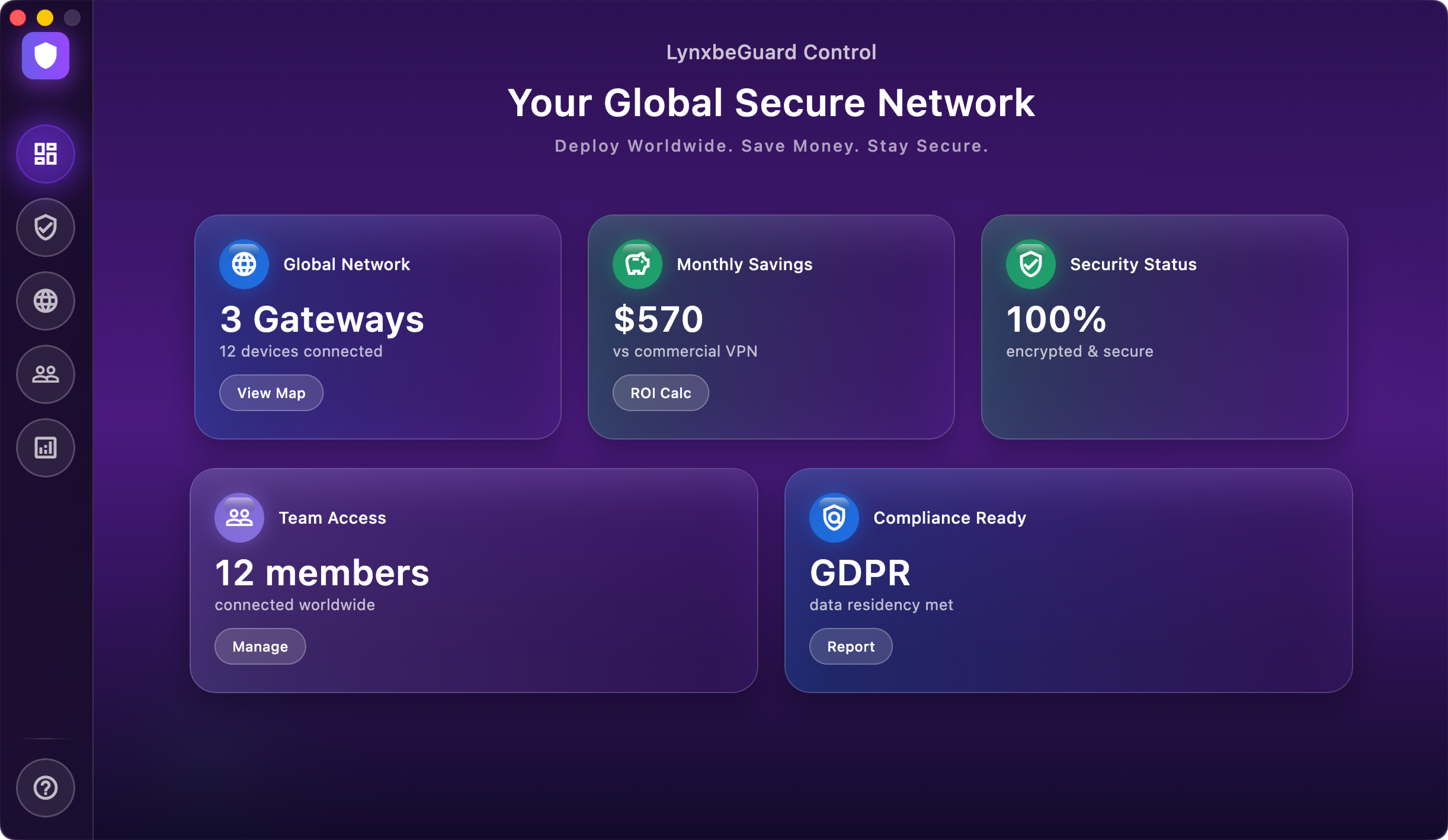 Gatex macOS App Dashboard